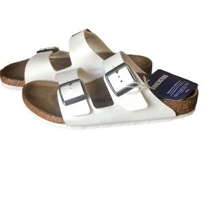 NEW Birkenstock Arizona White Slide Sandal